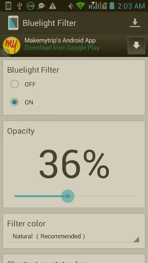 bluelight filter flux for android